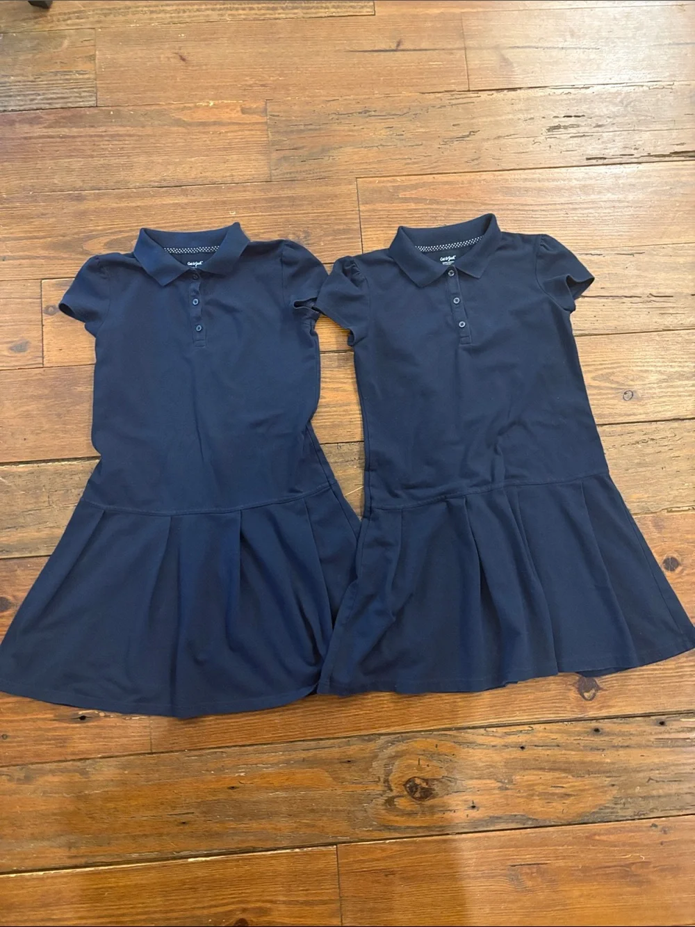 Cat & Jack Navy Polo School Uniform Dress with Pleated Skirt set of 2
